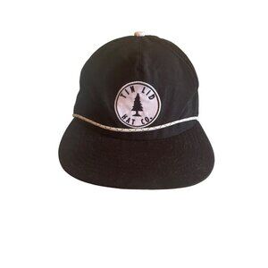 Tin Lid Hat Co. Black Hat Cap Adjustable Rope Flat Bill